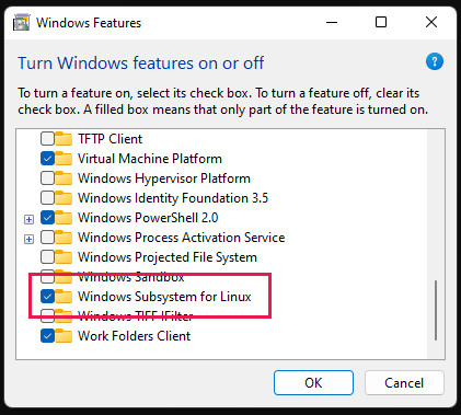 Дополнительные настройки Windows для работы с WSL